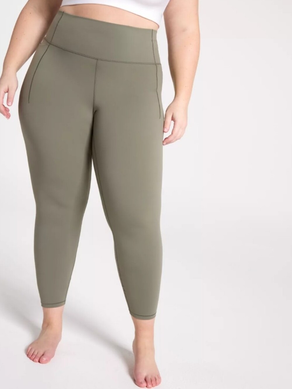 NWT Calia CALIA Inspire High Rise 7/8 Leggings Muted Green Lycra Athletic XXL